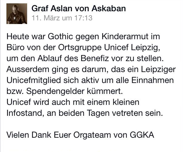 Gothic gegen Kinderarmut - Die Unicef Lüge